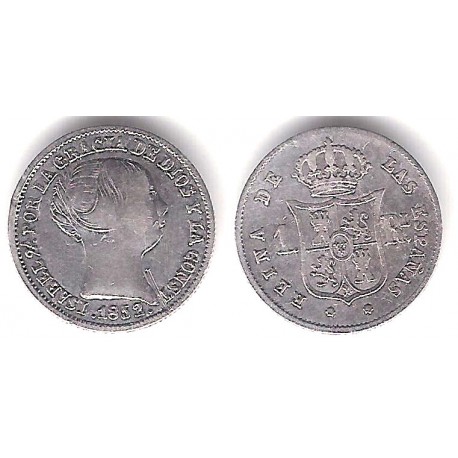 Isabel II. 1852. 1 Real (MBC-) (Plata) Ceca de Barcelona
