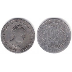 Isabel II. 1841. 4 Reales (MBC-) (Plata) Ceca de Barcelona PS