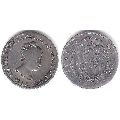 Isabel II. 1841. 4 Reales (MBC-) (Plata) Ceca de Barcelona PS
