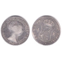 Isabel II. 1853. 4 Reales (MBC-) (Plata) Ceca de Barcelona