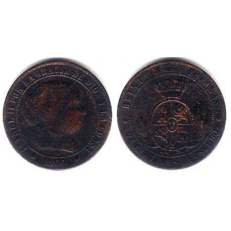 Isabel II. 1866. 2½ Céntimos de Escudo (BC) Ceca de Barcelona OM