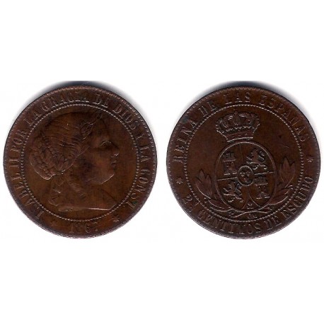 Isabel II. 1867. 2½ Céntimos de Escudo (EBC) Ceca de Sevilla OM