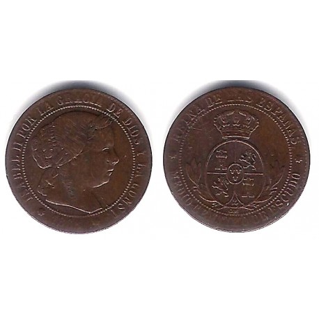 Isabel II. 1868. ½ Céntimos de Escudo (MBC+) Ceca de Sevilla OM