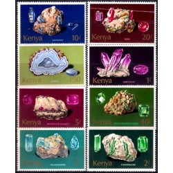 Kenia. Sin Fecha. Serie de 8 Valores (Nuevo) Minerales