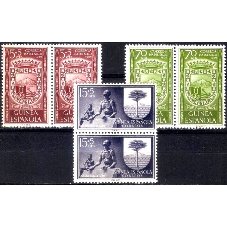Guinea Española. 1956. Serie Completa (Nuevo) Día del Sello. Bloque de 2