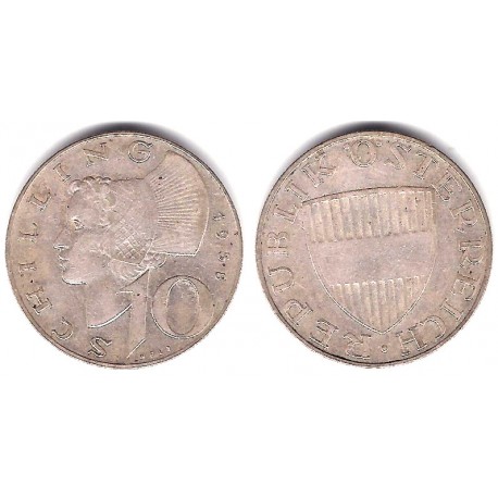 (2882) Austria. 1958. 10 Schilling (MBC) (Plata)