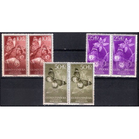 Guinea Española. 1958. Serie Completa (Nuevo) Día del Sello. Bloque de 2