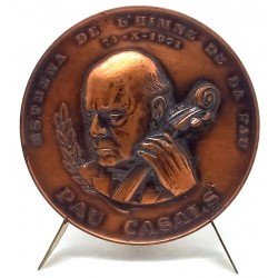 Medalla Estreno del Himno de la Paz. 1971. Pau Casals (MBC+) 59 mm
