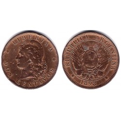 (33) Argentina. 1893. 2 Centavos (BC+)