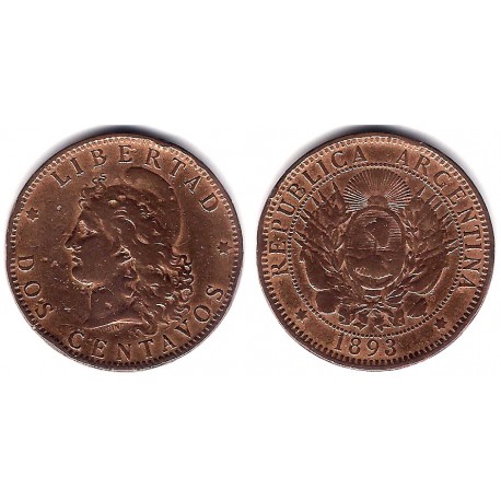 (33) Argentina. 1893. 2 Centavos (BC+)