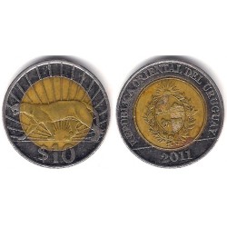 (134) Uruguay. 2011. 10 Pesos (MBC)