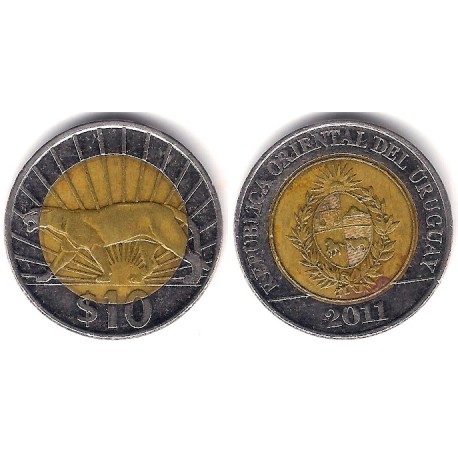 (134) Uruguay. 2011. 10 Pesos (MBC)