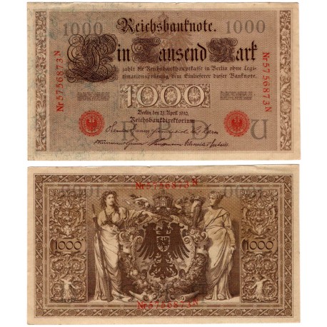 (44b) Imperio Alemán. 1910. 1000 Mark (EBC+)