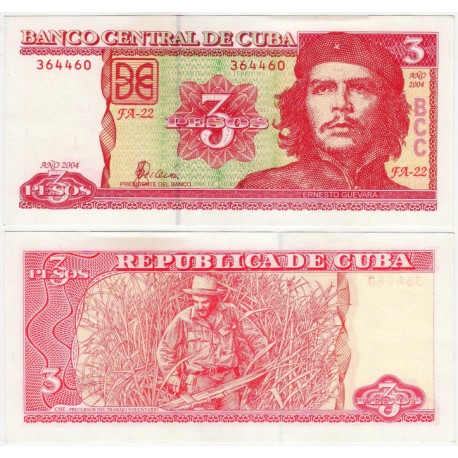 (127a) Cuba. 2004. 3 Pesos (SC)