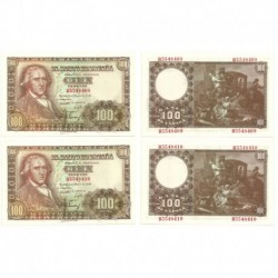[1948] Billete de 100 Pesetas (x2) (SC). Serie B. Pareja correlativa.