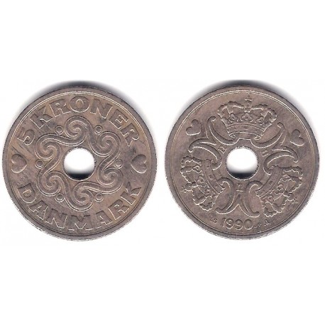 (869.1) Dinamarca. 1990. 5 Kroner (MBC)