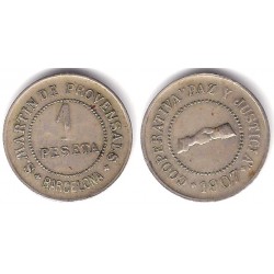Cooperativa Paz y Justicia. San Martin de Provensals. 1907. 1 Peseta (MBC)