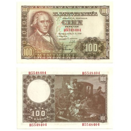 [1948] Billete de 100 Pesetas (SC). Serie B.