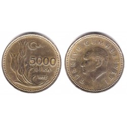 (1025) Turquía. 1992. 5000 Lira (MBC+)
