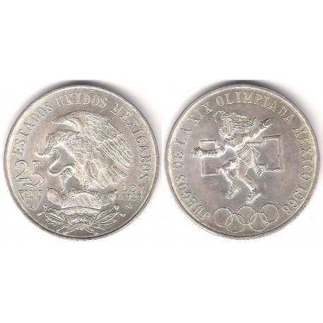 (479.1) Estados Unidos Mexicanos. 1968. 25 Pesos (EBC+) (Plata)