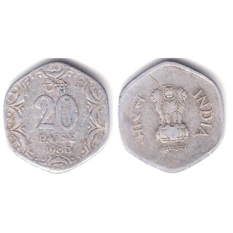 (44) India. 1986. 20 Paise (BC)