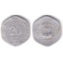 (44) India. 1986. 20 Paise (BC)