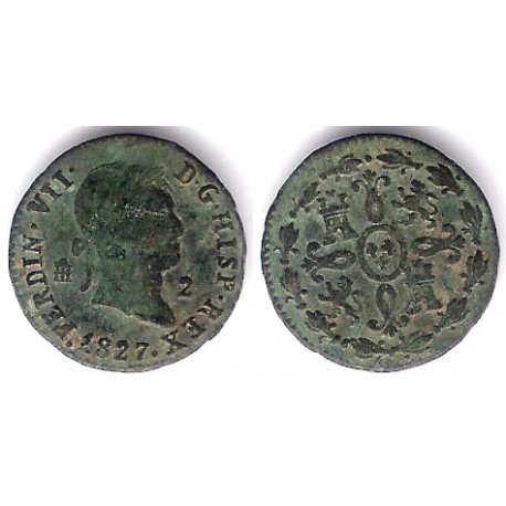 Fernando VII. 1827. 2 Maravedi (BC) Ceca de Segovia