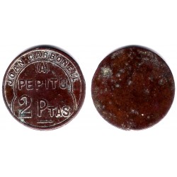 Juan Carbonell. 2 Pesetas (MBC)