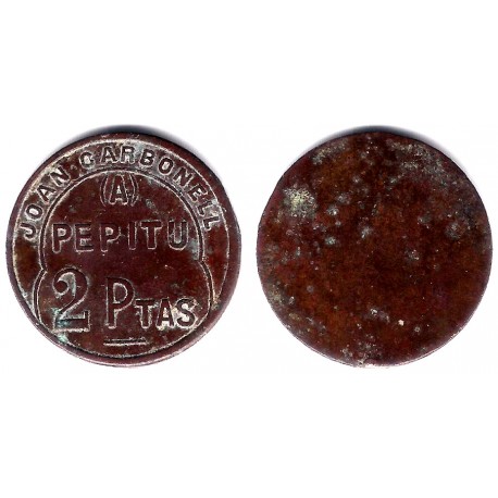 Juan Carbonell. 2 Pesetas (MBC)