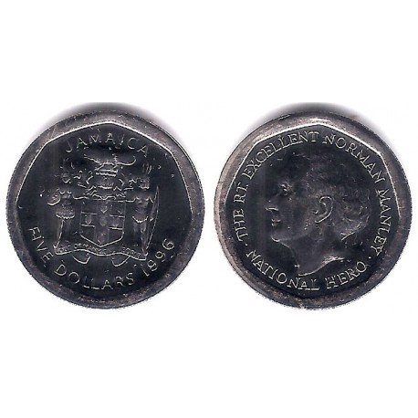 (163) Jamaica. 1996. 5 Dollars (SC)