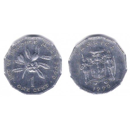 (64) Jamaica. 1990. 1 Cent (SC)