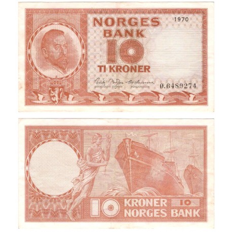 (31e) Noruega. 1970. 10 Kroner (EBC)