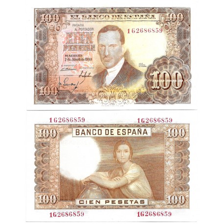 Estado Español. 1953. 100 Pesetas (SC) Serie 1G. ERROR IMPRESIÓN