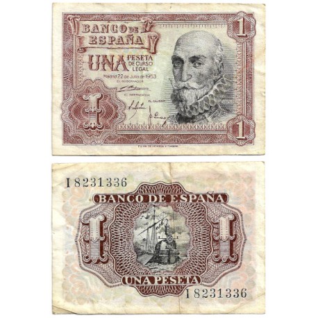 Estado Español. 1953. 1 Peseta (BC+) Serie I