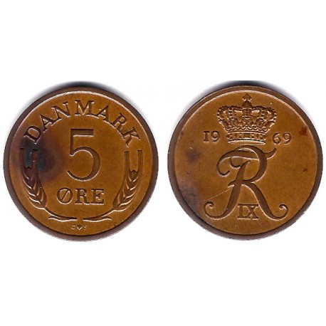 (848.1) Dinamarca. 1969. 5 Ore (MBC)