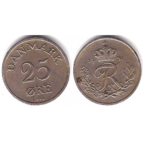 (842.1) Dinamarca. 1951. 25 Ore (MBC-)