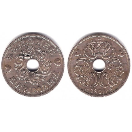(869.1) Dinamarca. 1991. 5 Kroner (MBC)