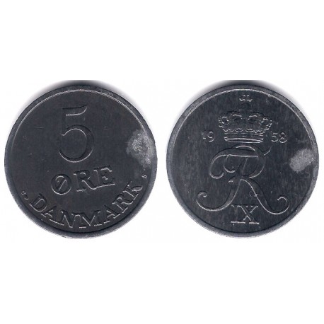 (843.2) Dinamarca. 1958. 5 Ore (MBC-)