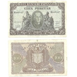 [1940] Billete de 100 Pesetas (BC). Serie D.