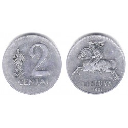(86) Lituania. 1991. 2 Centai (EBC)
