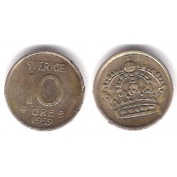 (823) Suecia. 1959. 10 Ore (MBC-) (Plata)