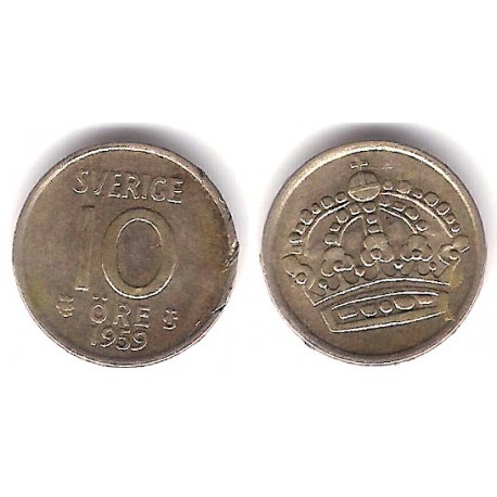(823) Suecia. 1959. 10 Ore (MBC-) (Plata)