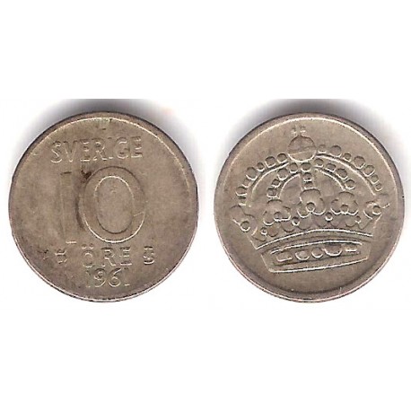 (823) Suecia. 1961. 10 Ore (MBC-) (Plata)