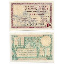 Vilanova i la Geltrú. 1937. 1 Peseta (SC-) Serie B