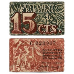 Barcelona. 1937. 15 Céntimos (EBC+) Serie C
