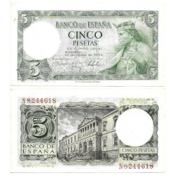 Estado Español. 1954. 5 Pesetas (EBC+) Serie N