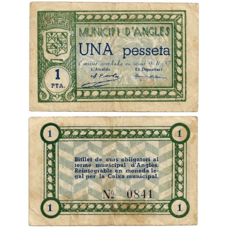Angles. 1937. 1 Peseta (MBC-)