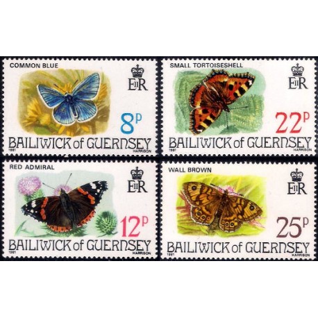 Guernsey. 1981. Serie Completa (Nuevo) Fauna. Mariposas