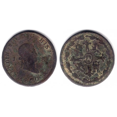 Fernando VII. 1820. 8 Maravedi (RC+) Ceca de Jubia