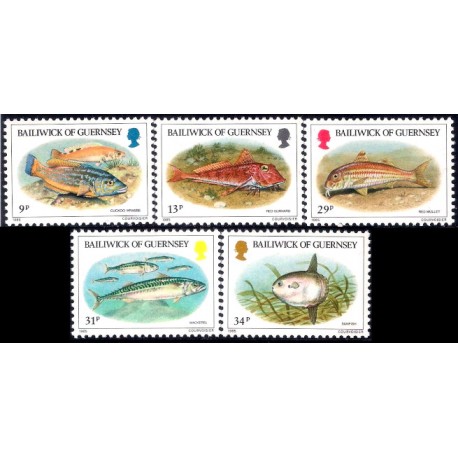 Guernsey. 1985. Serie Completa (Nuevo) Fauna. Peces